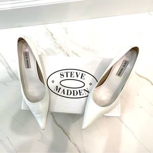 Steve Madden White Leather Heels